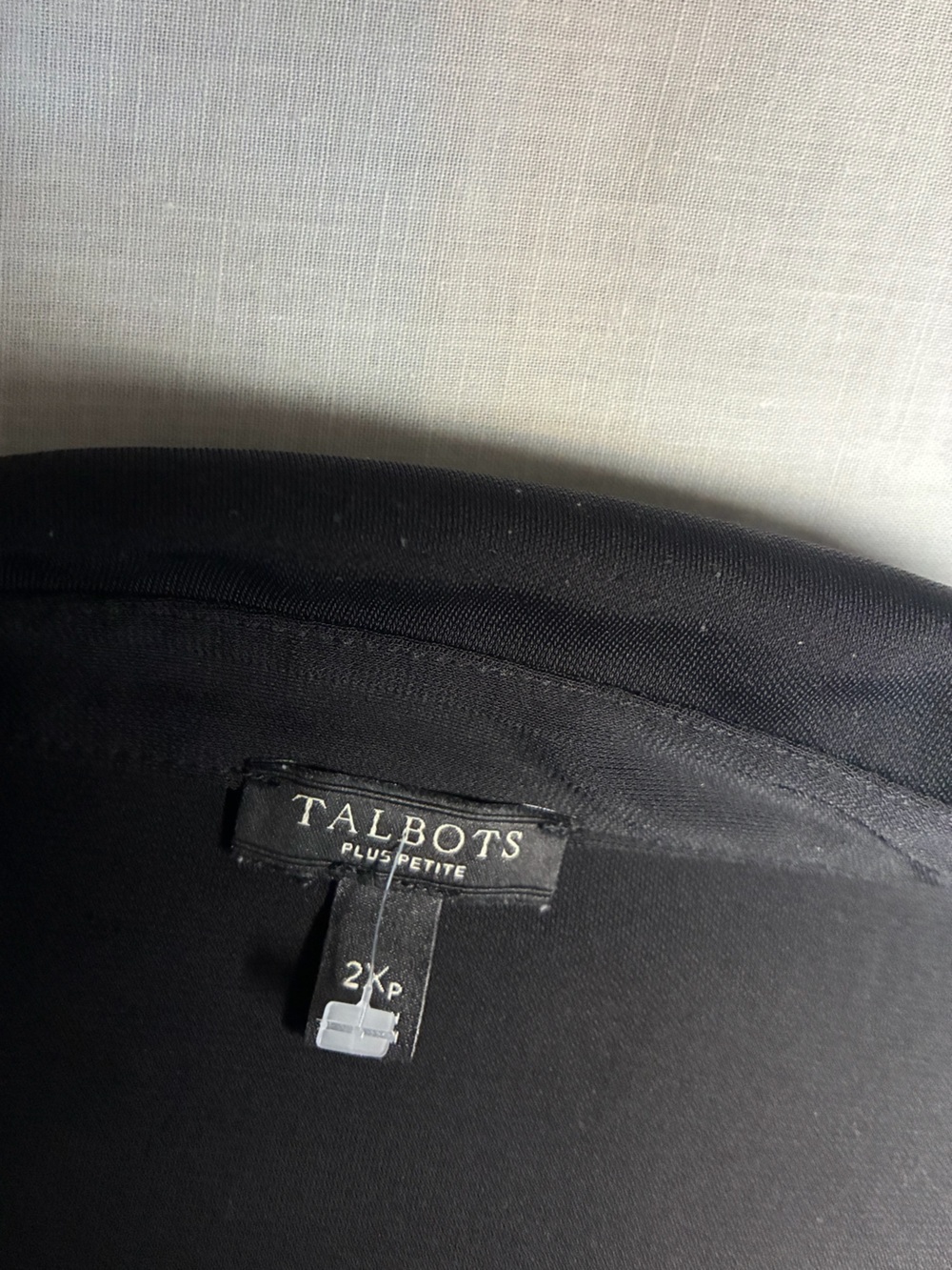 Talbots tipped jersey shirtdress in black with white contrast piping Trim - 2Xp - Picture 6 of 16